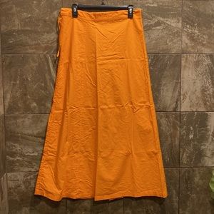 Long orange skirt